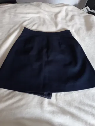 Minifalda Zara azul marino botones