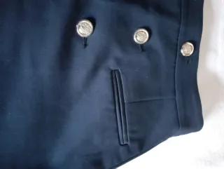 Minifalda Zara azul marino botones