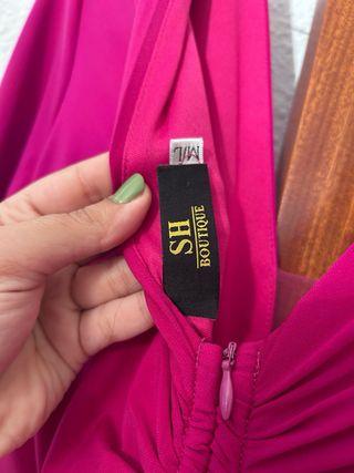 Vestido fiesta fucsia drapeado