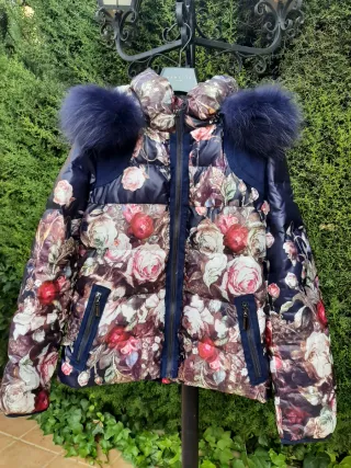 Chaqueta Plumas Cabotine Flores Azul Talla S