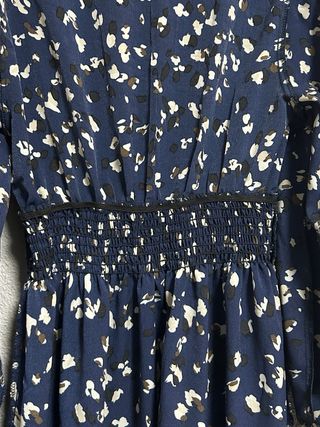 Vestido largo estampado azul y blanco