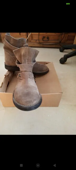 Botines mujer ante beige/marrón