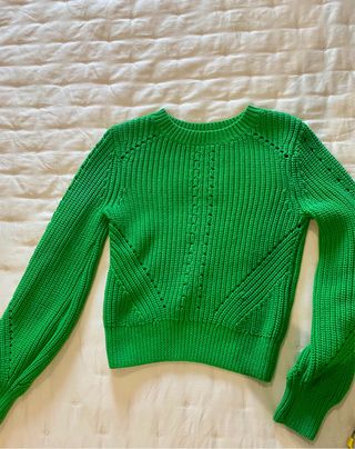 Jersey de punto verde color hierba