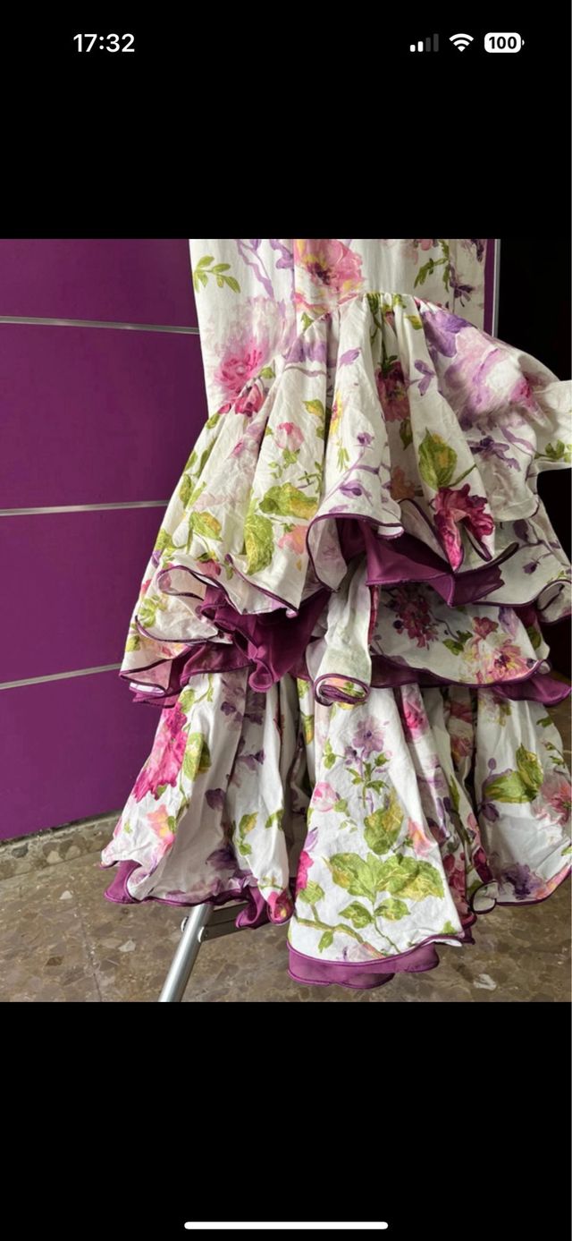 Vestido Flamenca Estampado Floral