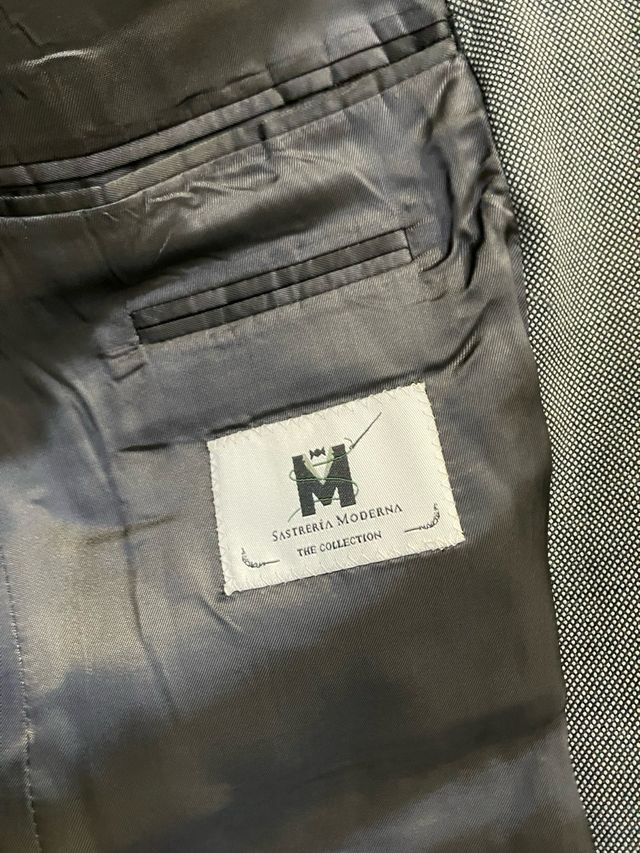 Traje gris ojo de perdiz hombre