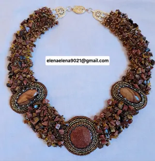 Collar artesanal piedras naturales de avanturin