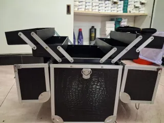 Maletín Maquillaje XXL Negro y Plata