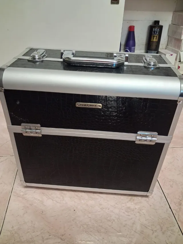 Maletín Maquillaje XXL Negro y Plata