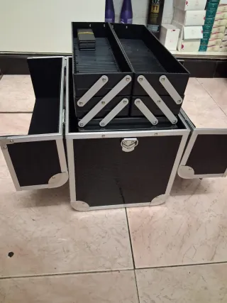 Maletín Maquillaje XXL Negro y Plata