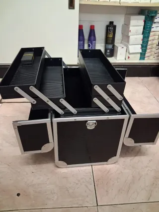 Maletín Maquillaje XXL Negro y Plata