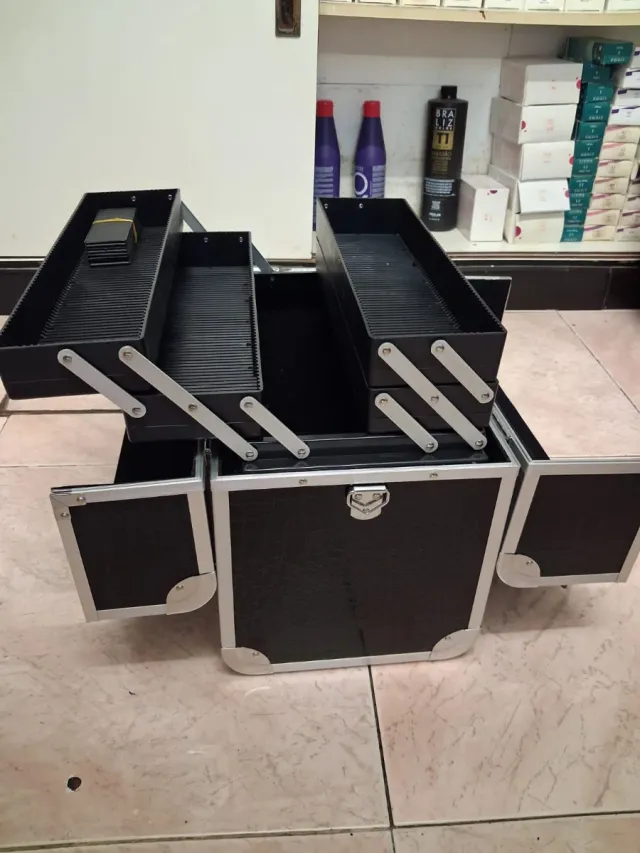 Maletín Maquillaje XXL Negro y Plata