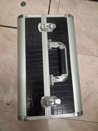 Maletín Maquillaje XXL Negro y Plata