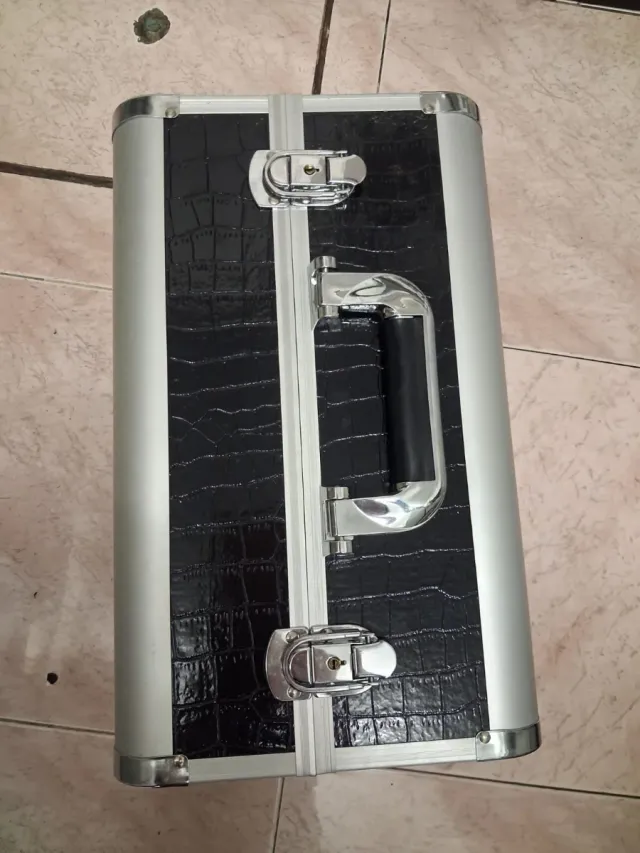 Maletín Maquillaje XXL Negro y Plata