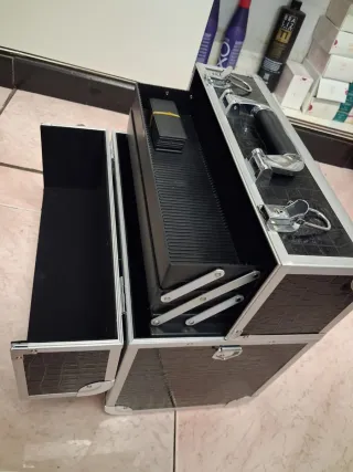 Maletín Maquillaje XXL Negro y Plata