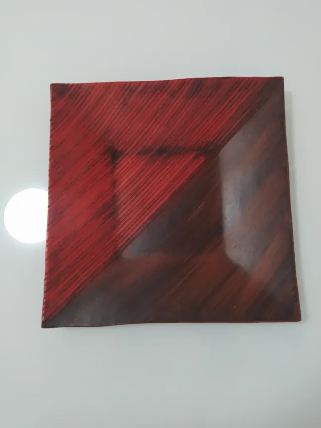Centro de mesa cerámica rojo 39×39