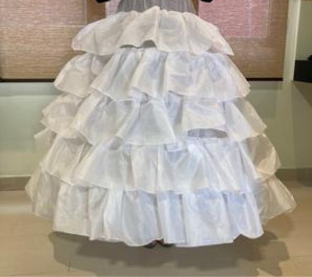 Cancán blanco volantes talla única