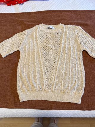 Jersey Zara semitransparente beige Talla S