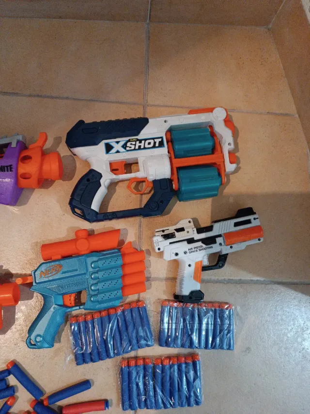 Lote Pistolas Dardos Nerf y X-Shot