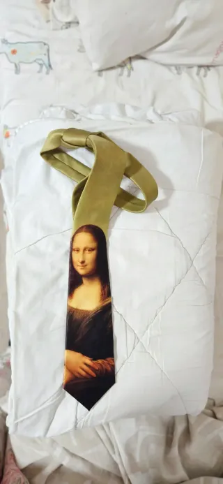 Corbata Monalisa verde y multicolor