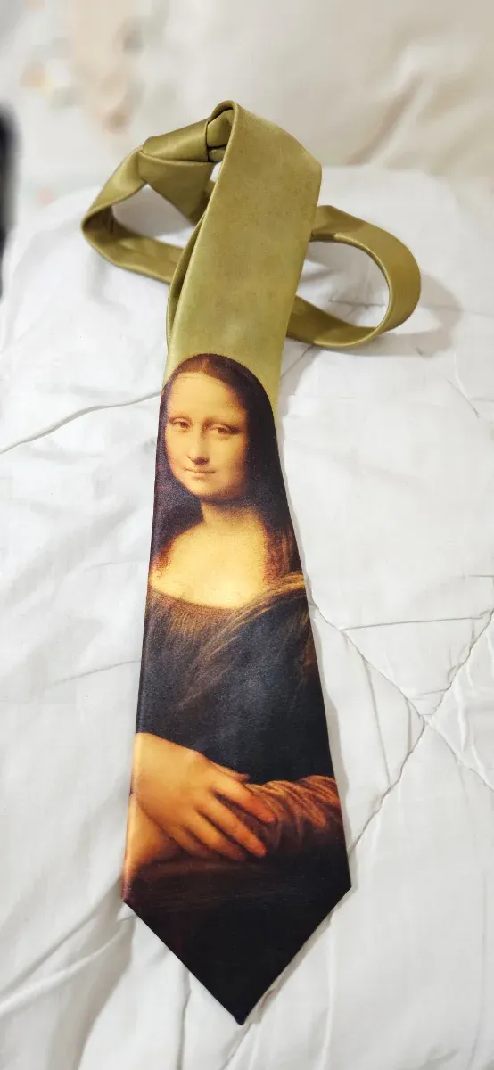 Corbata Monalisa verde y multicolor