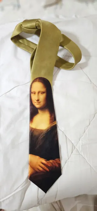 Corbata Monalisa verde y multicolor