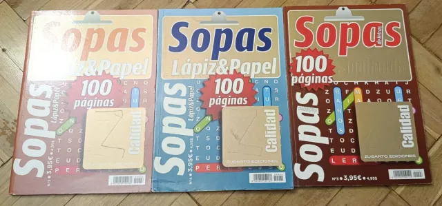Lote 3 libros Sopas de Letras memoria 400 páginas