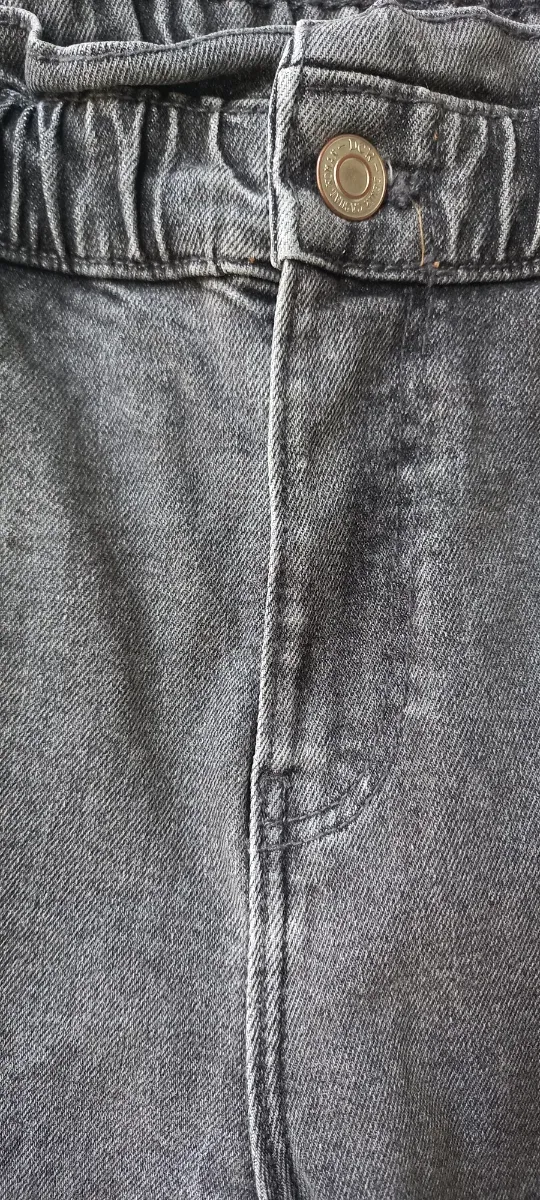 Vaqueros baggy paperbag TEX negro desgastado