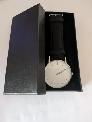 Reloj Chronos Unisex Negro/Plateado