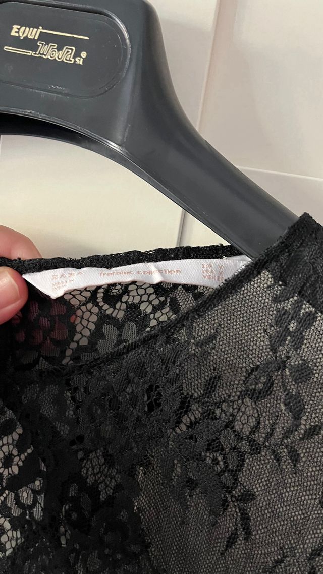 Vestido Zara Negro Encaje Tulle