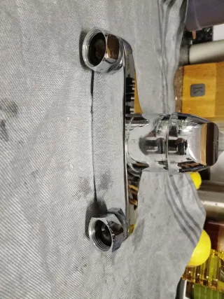 Grifo doble de bañera cromado