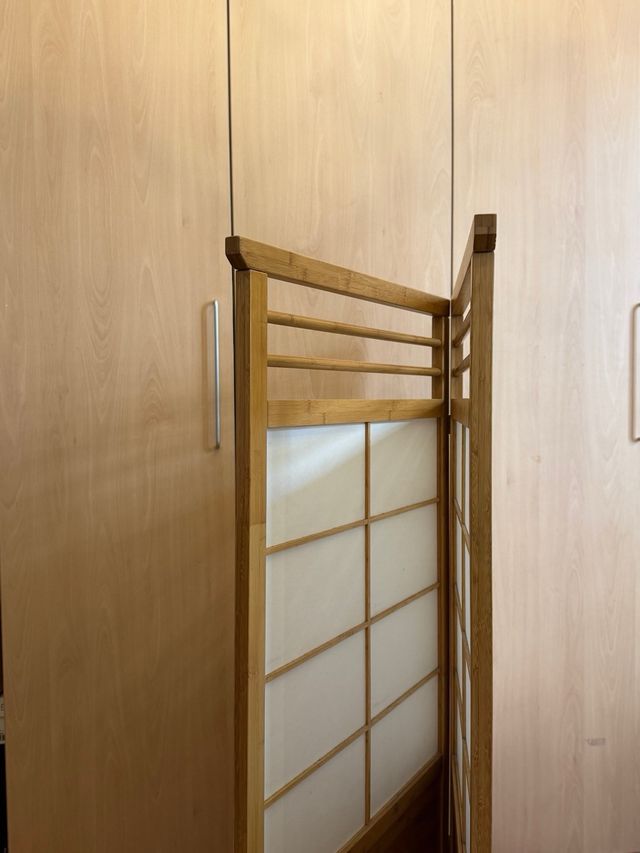 Biombo madera y papel de arroz