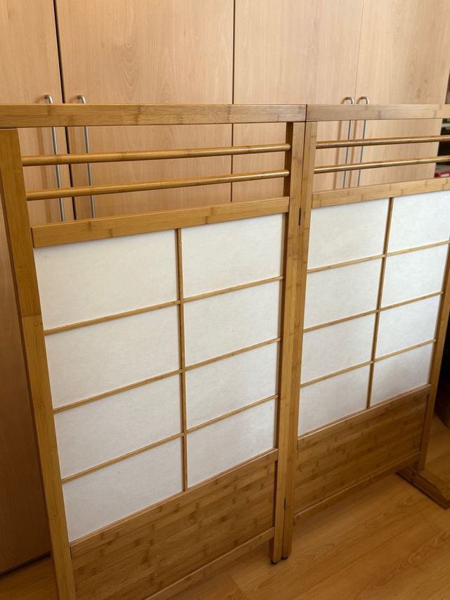 Biombo madera y papel de arroz