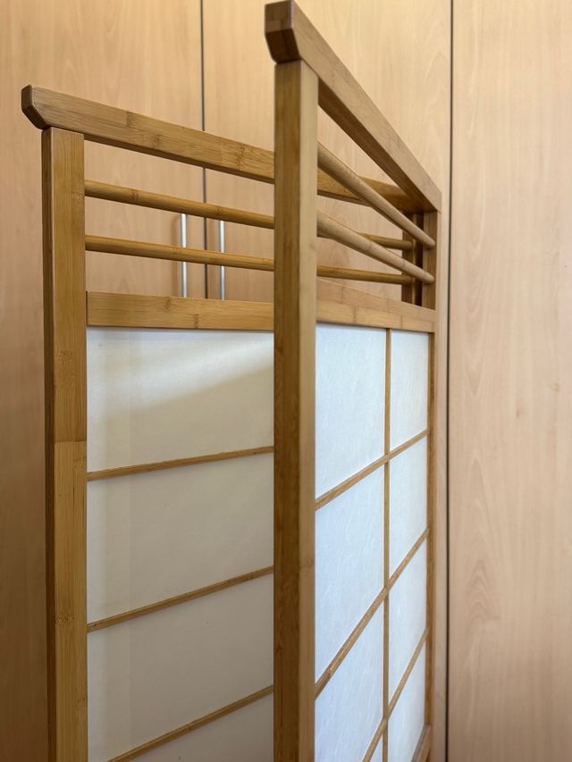 Biombo madera y papel de arroz