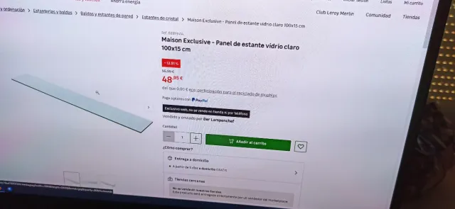 2 Estantes de vidrio transparente 8mm mueble casi 