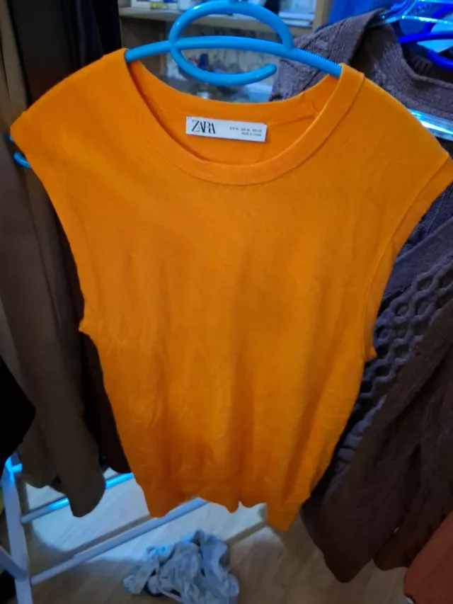 Chaleco Zara Talla XL Naranja