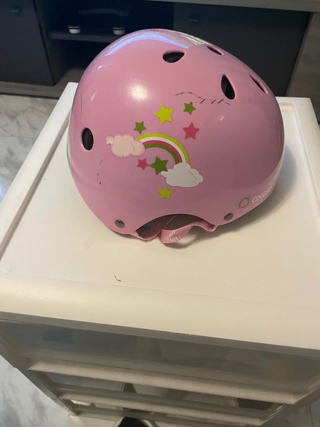 Casco infantil rosa Oxelo