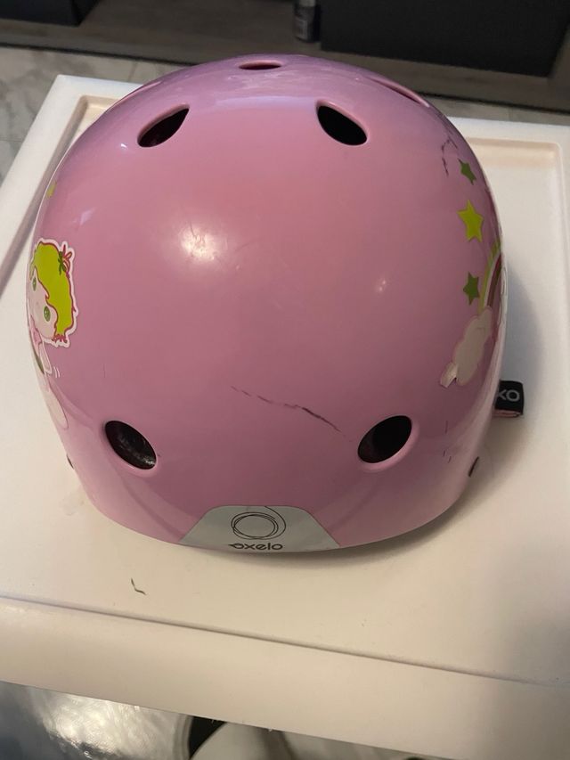 Casco infantil rosa Oxelo