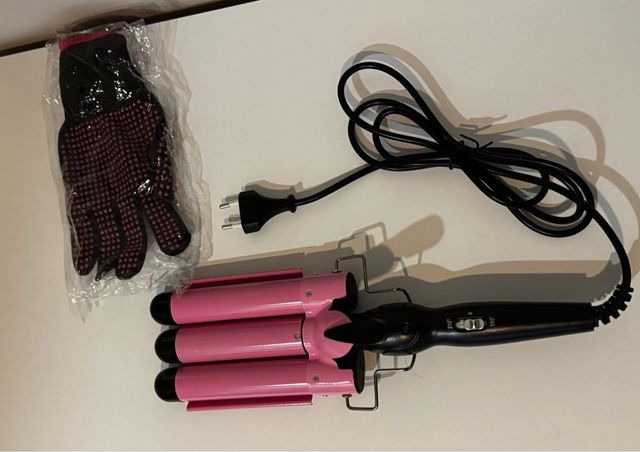 Ferro per Capelli Onde Triple Rosa