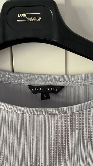 Blusa Tintoretto plateada manga acampanada