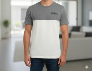 Camiseta Hollister Gris y Blanca Talla S Chico