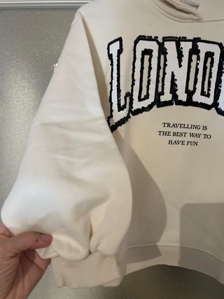 Sudadera LONDON lentejuelas beige
