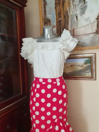 Vestido Zara blanco volantes talla única