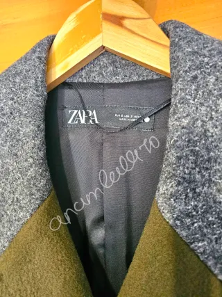 Abrigo zw collection lana Manteco verde oliva zara