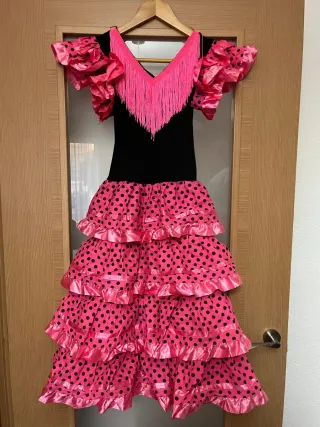 Vestido Sevillana Rosa Lunares
