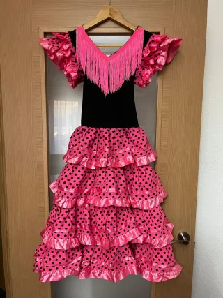 Vestido Sevillana Rosa Lunares