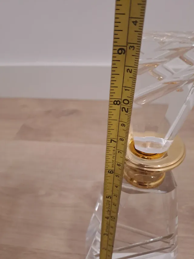 Elegant set di toeletta in vetro e metallo dorato