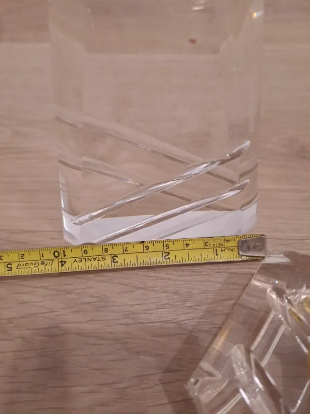 Elegant set di toeletta in vetro e metallo dorato