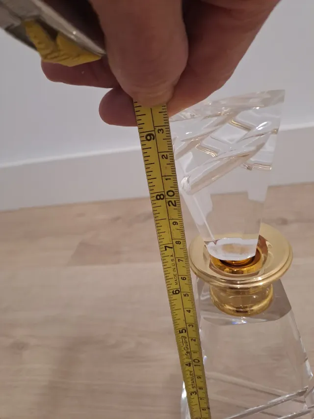 Elegant set di toeletta in vetro e metallo dorato