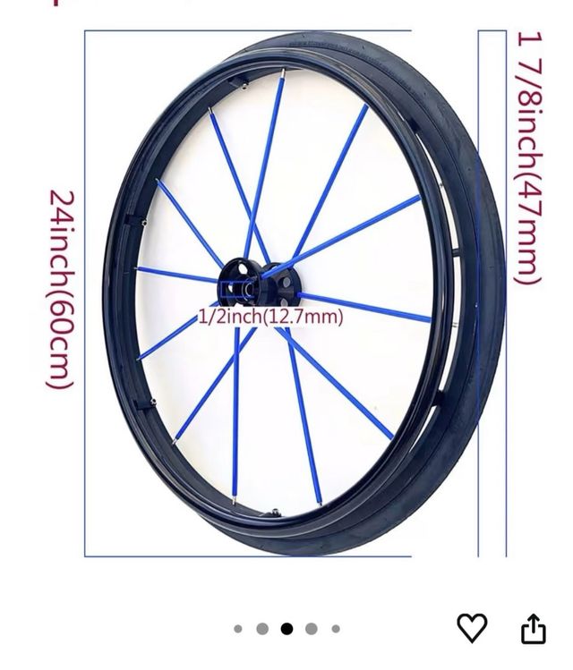 Ruedas para Silla de Ruedas 24' con radios azules 