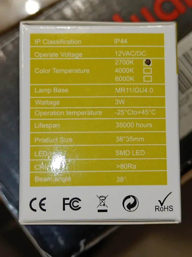 Lampade LED MR11 GU4 3W (36W) - Set 8 pezzi